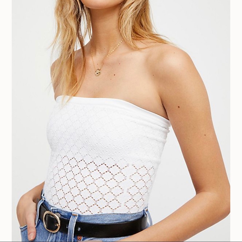 Free People honey textured tube white